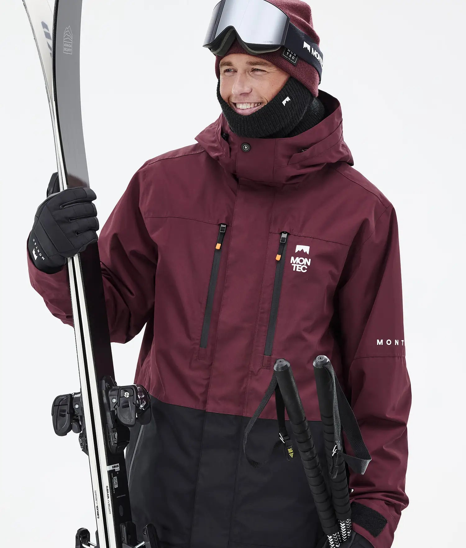 Hawk Ski Jacket Men Burgundy/Black
