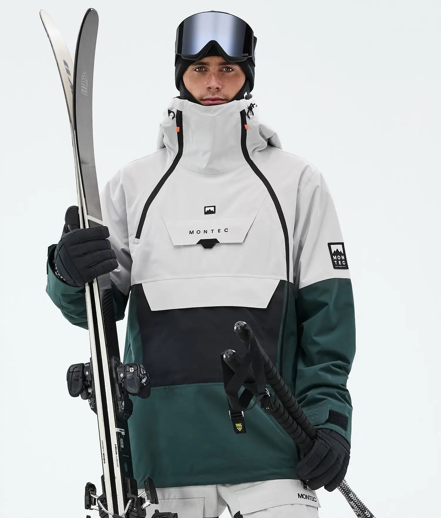 Fury Ski Jacket Men Light Grey/Black/Dark Atlantic