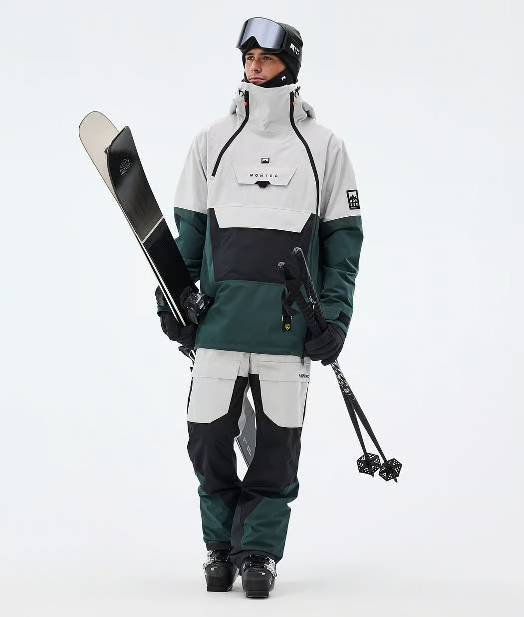 Fury Ski Jacket Men Light Grey/Black/Dark Atlantic