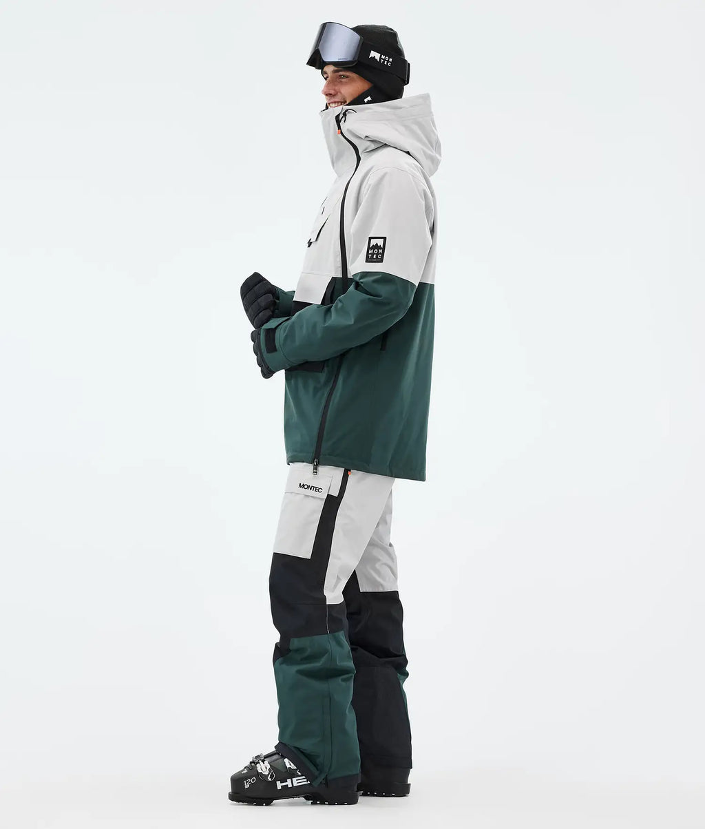 Fury Ski Jacket Men Light Grey/Black/Dark Atlantic