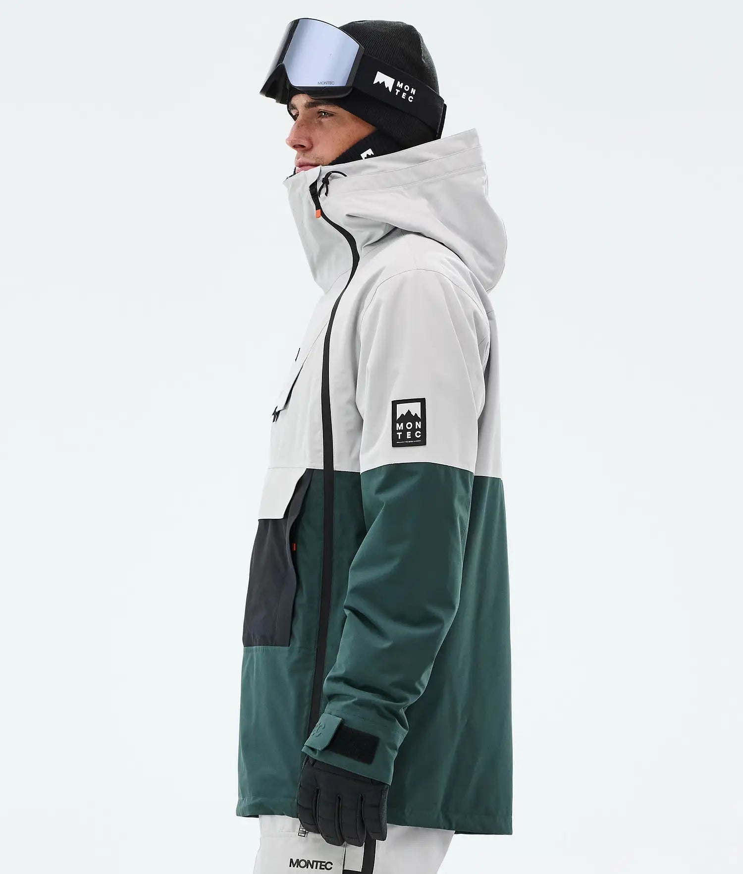 Fury Ski Jacket Men Light Grey/Black/Dark Atlantic