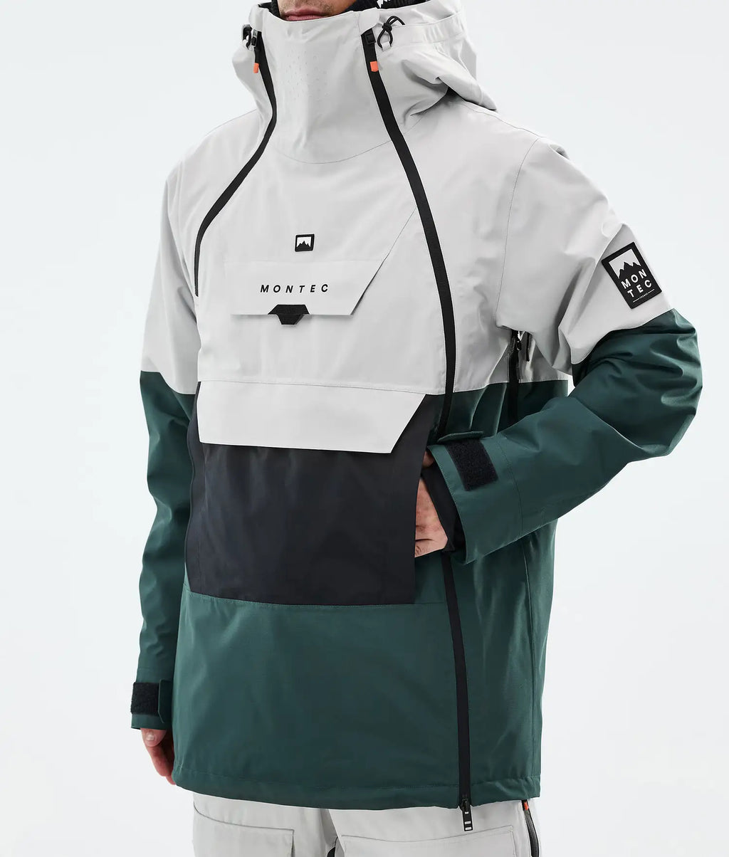 Fury Ski Jacket Men Light Grey/Black/Dark Atlantic