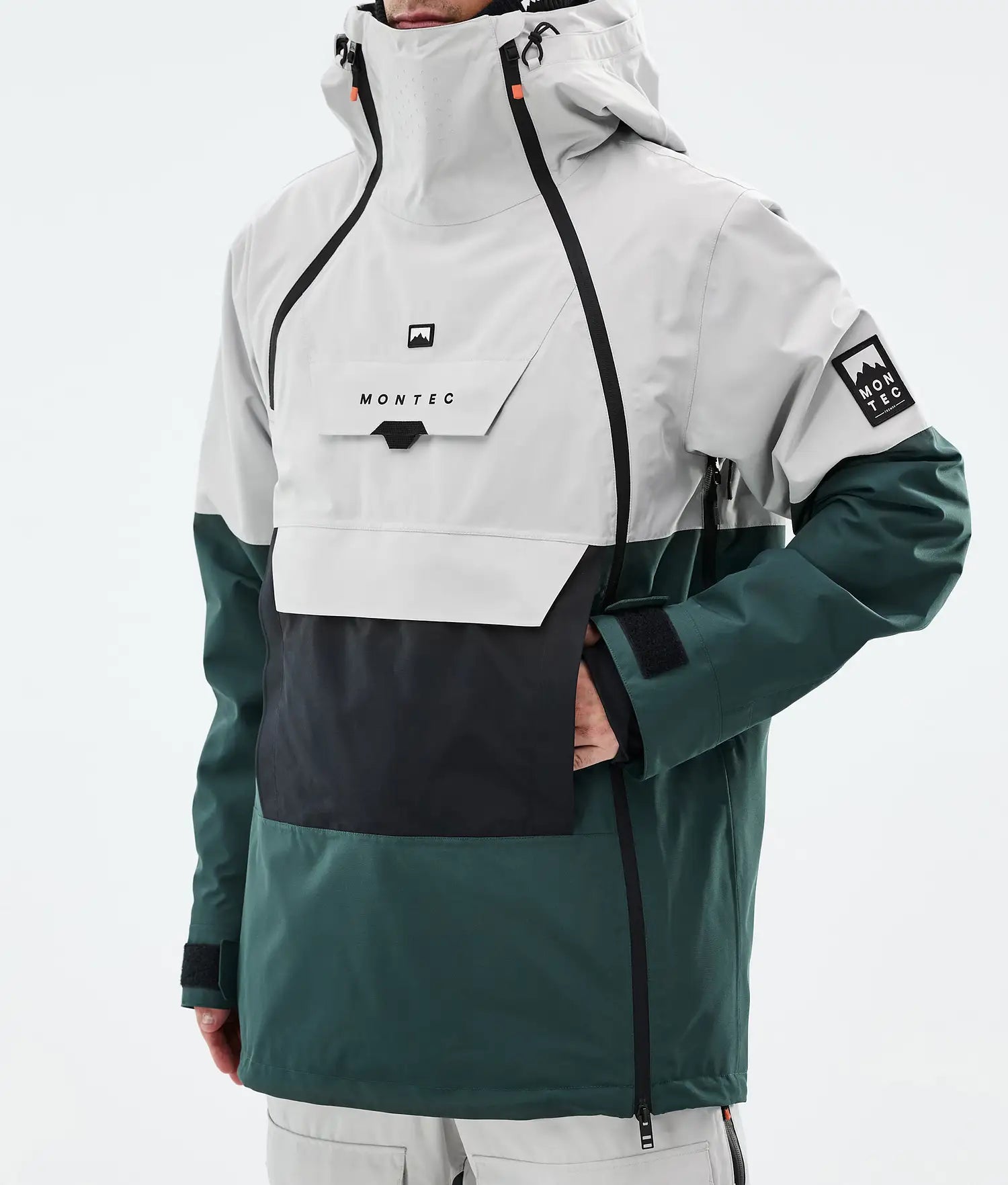 Fury Ski Jacket Men Light Grey/Black/Dark Atlantic