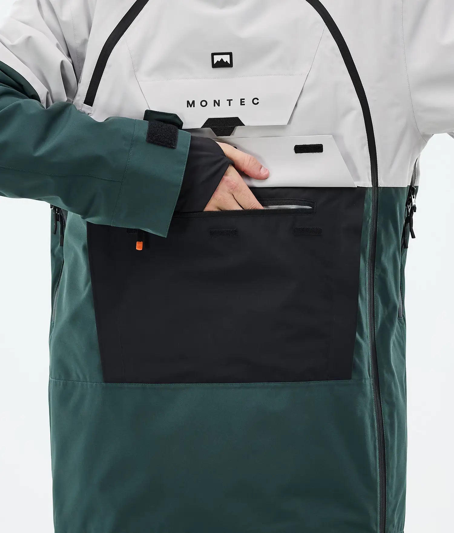 Fury Ski Jacket Men Light Grey/Black/Dark Atlantic