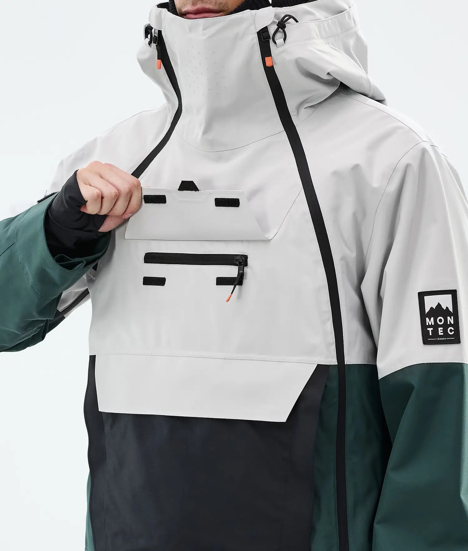 Fury Ski Jacket Men Light Grey/Black/Dark Atlantic