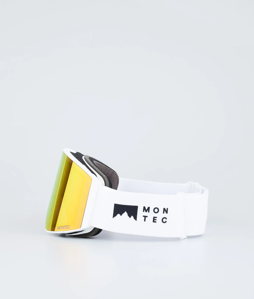 Scope Ski Goggles White W/White Ruby Red Mirror