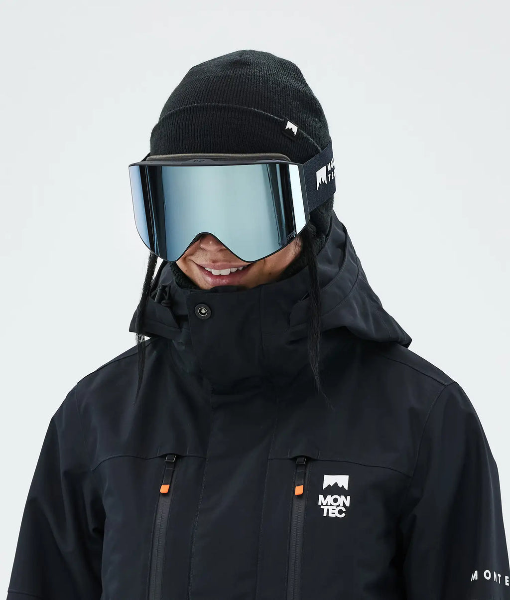 Scope Ski Goggles Black W/Black Moon Blue Mirror