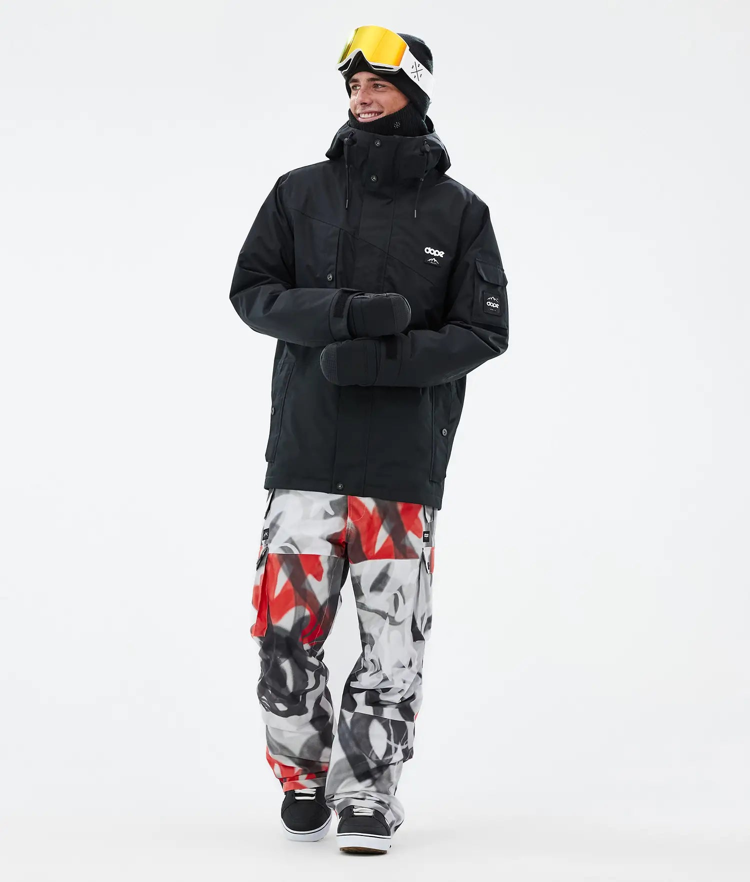 Iconyx Snowboard Pants Men Spray Black Red