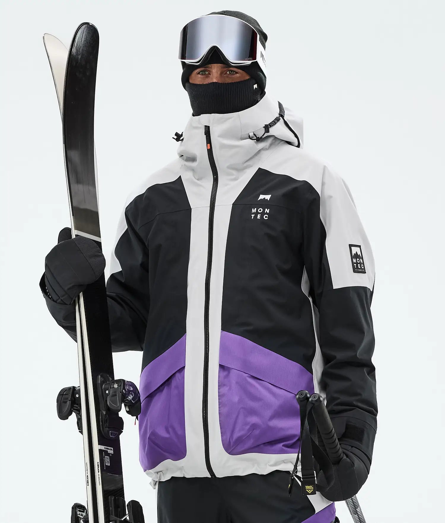 Morph Ski Jacket Men Light Grey/Black/Vivid Purple