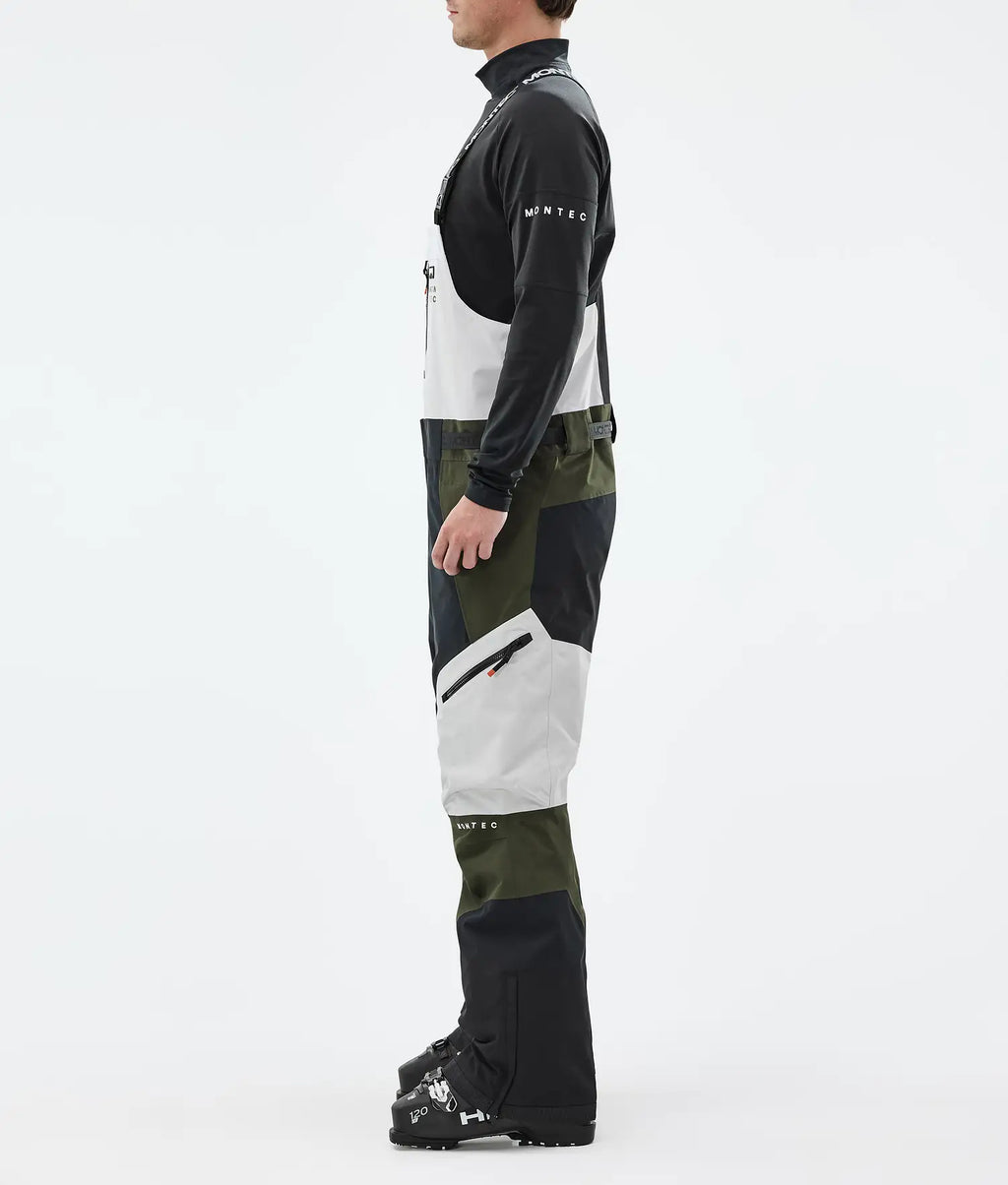 Plow Ski Pants Men Light Grey/Black/Olive Green