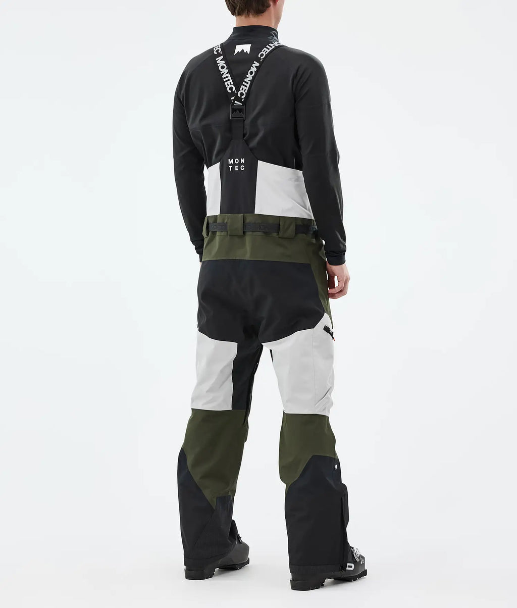Plow Ski Pants Men Light Grey/Black/Olive Green
