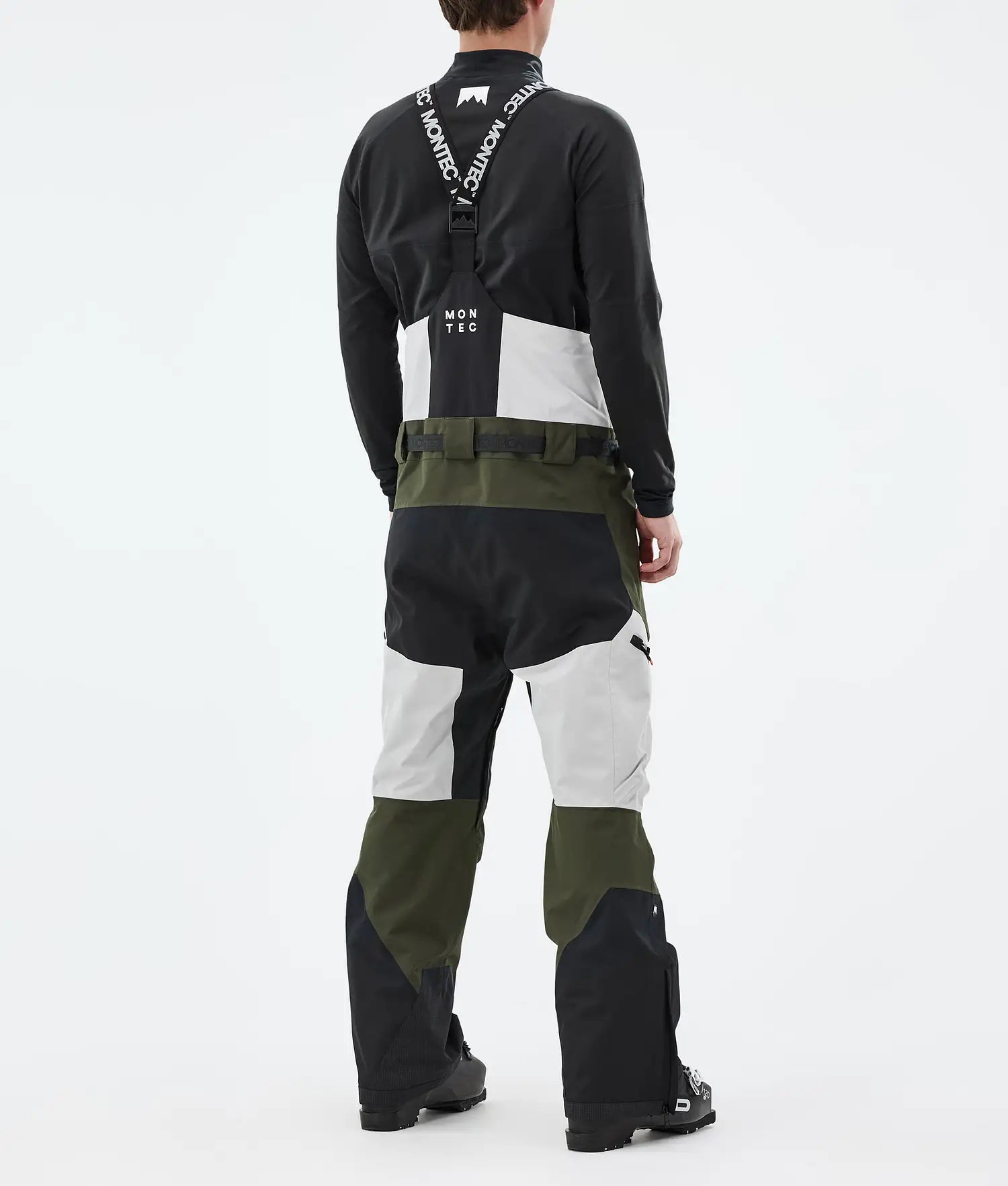 Plow Ski Pants Men Light Grey/Black/Olive Green
