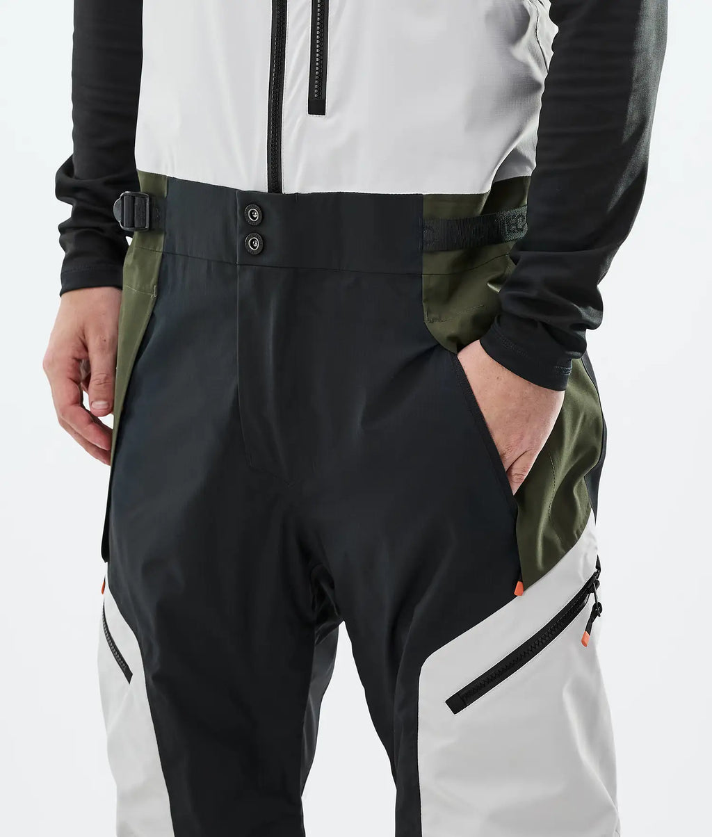 Plow Ski Pants Men Light Grey/Black/Olive Green