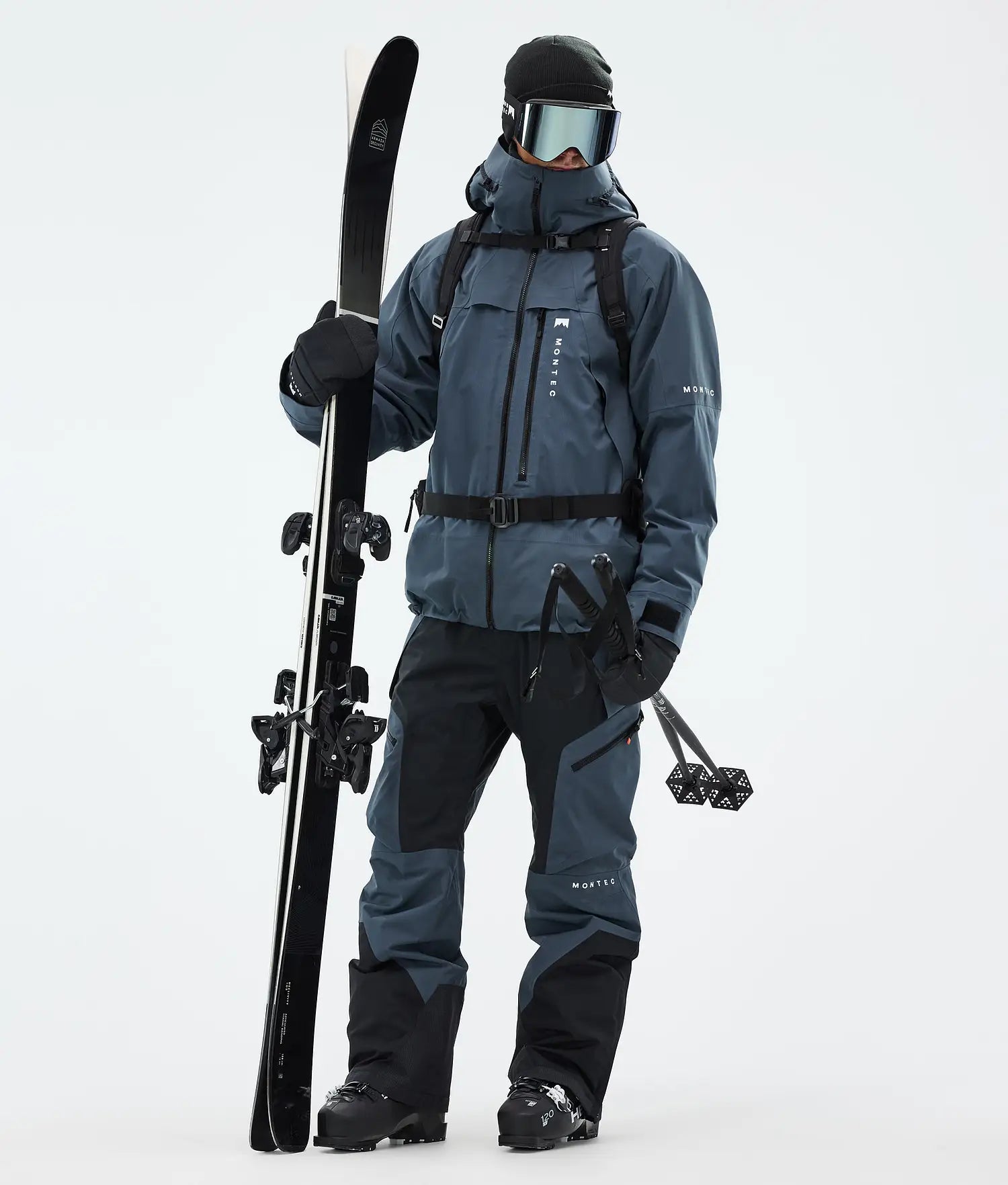 Plow Ski Pants Men Metal Blue/Black