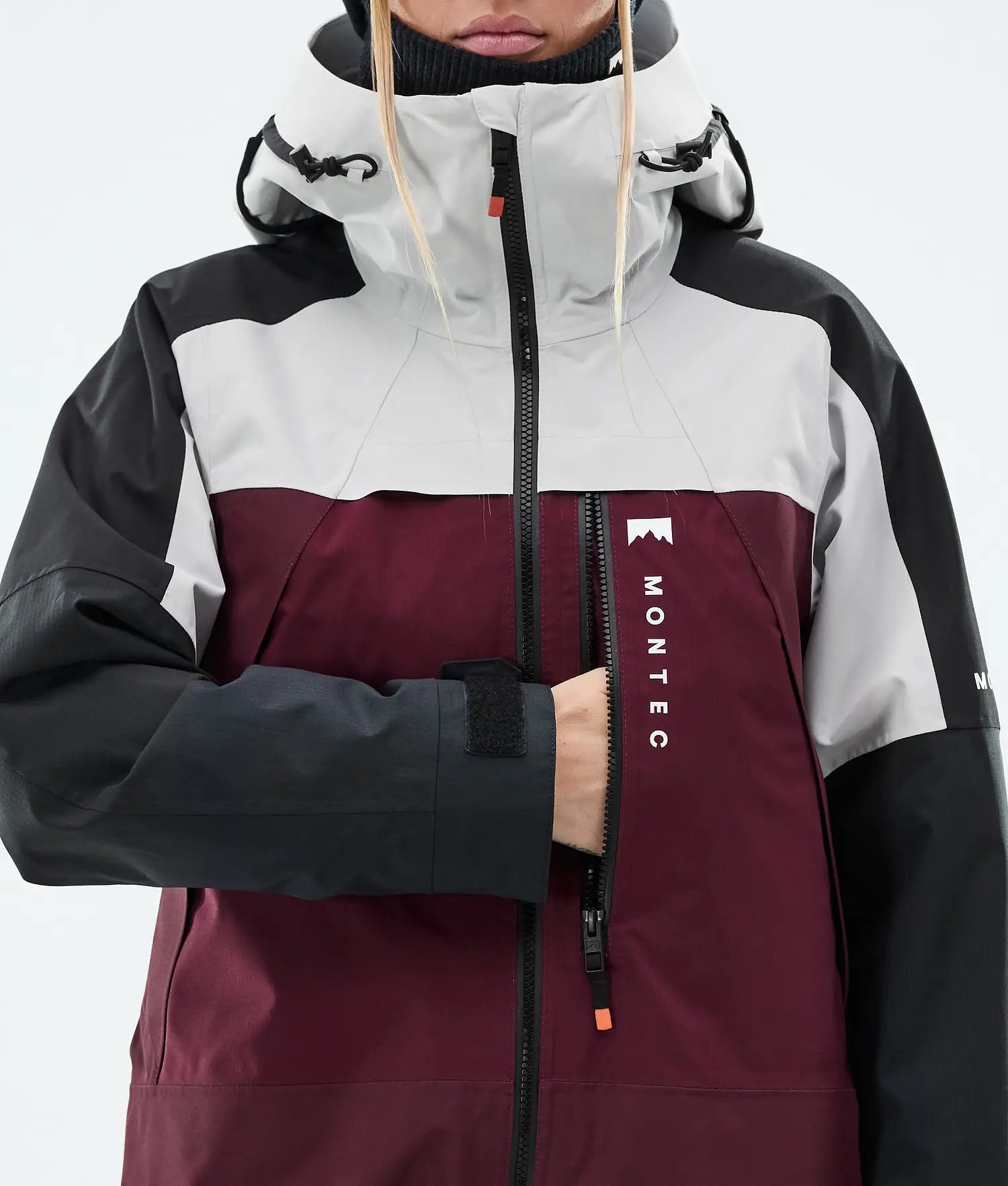 Specter W Ski Jacket Women Light Grey/Black/Burgundy