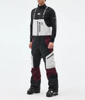 Plow Ski Pants Men Light Grey/Black/Burgundy