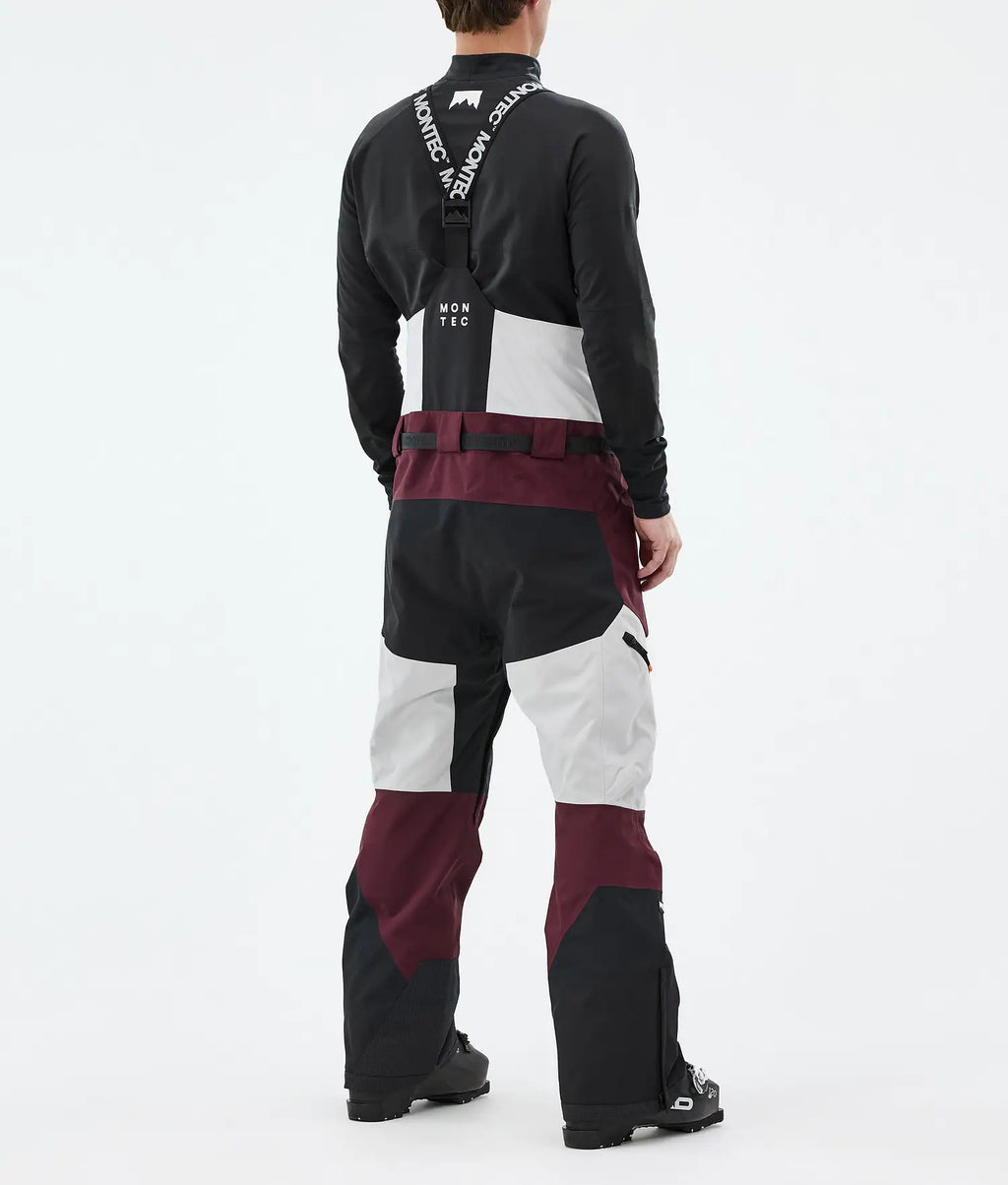 Plow Ski Pants Men Light Grey/Black/Burgundy