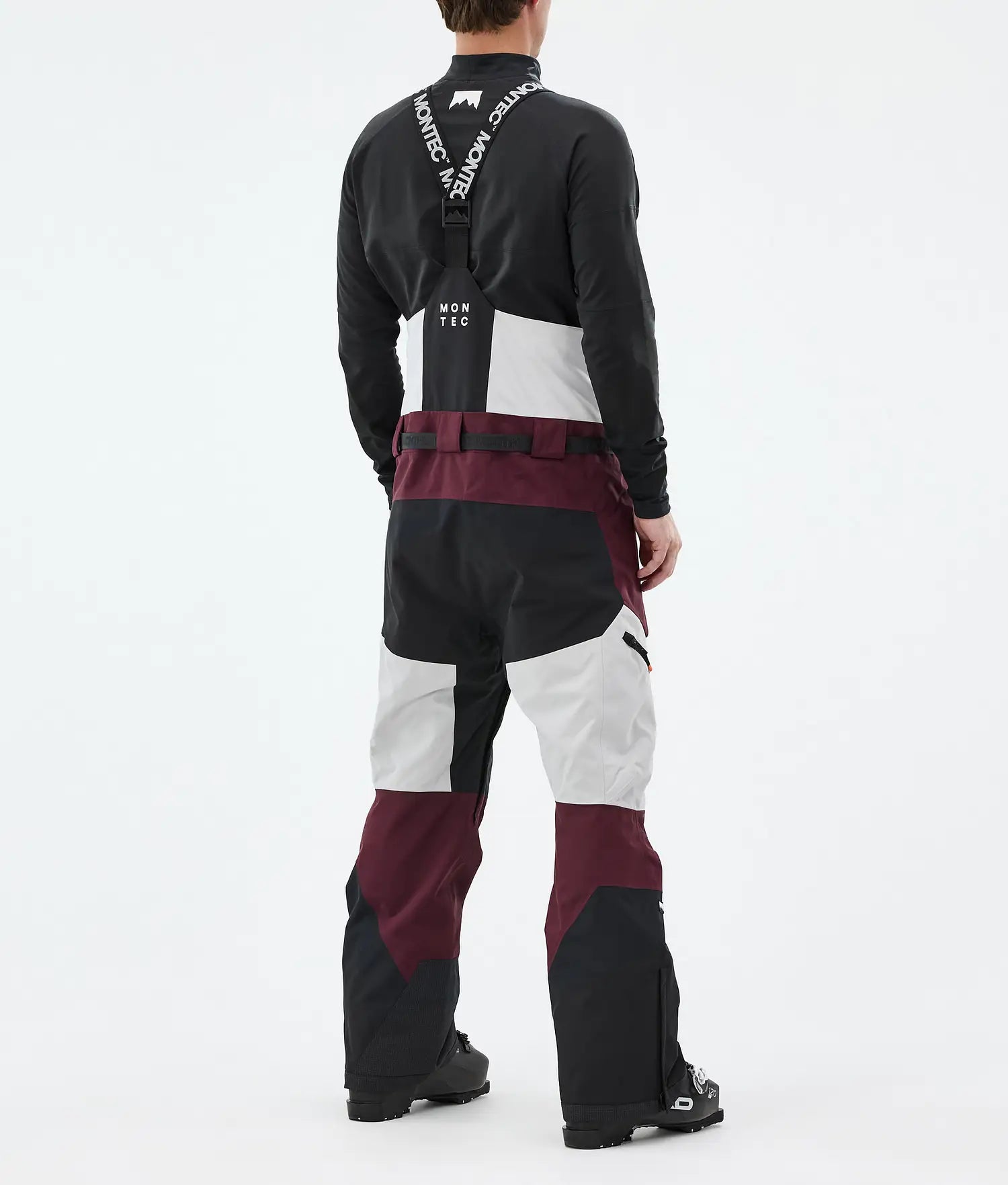 Plow Ski Pants Men Light Grey/Black/Burgundy